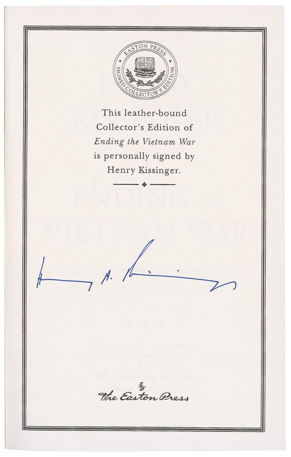 Lot #263 Henry Kissinger