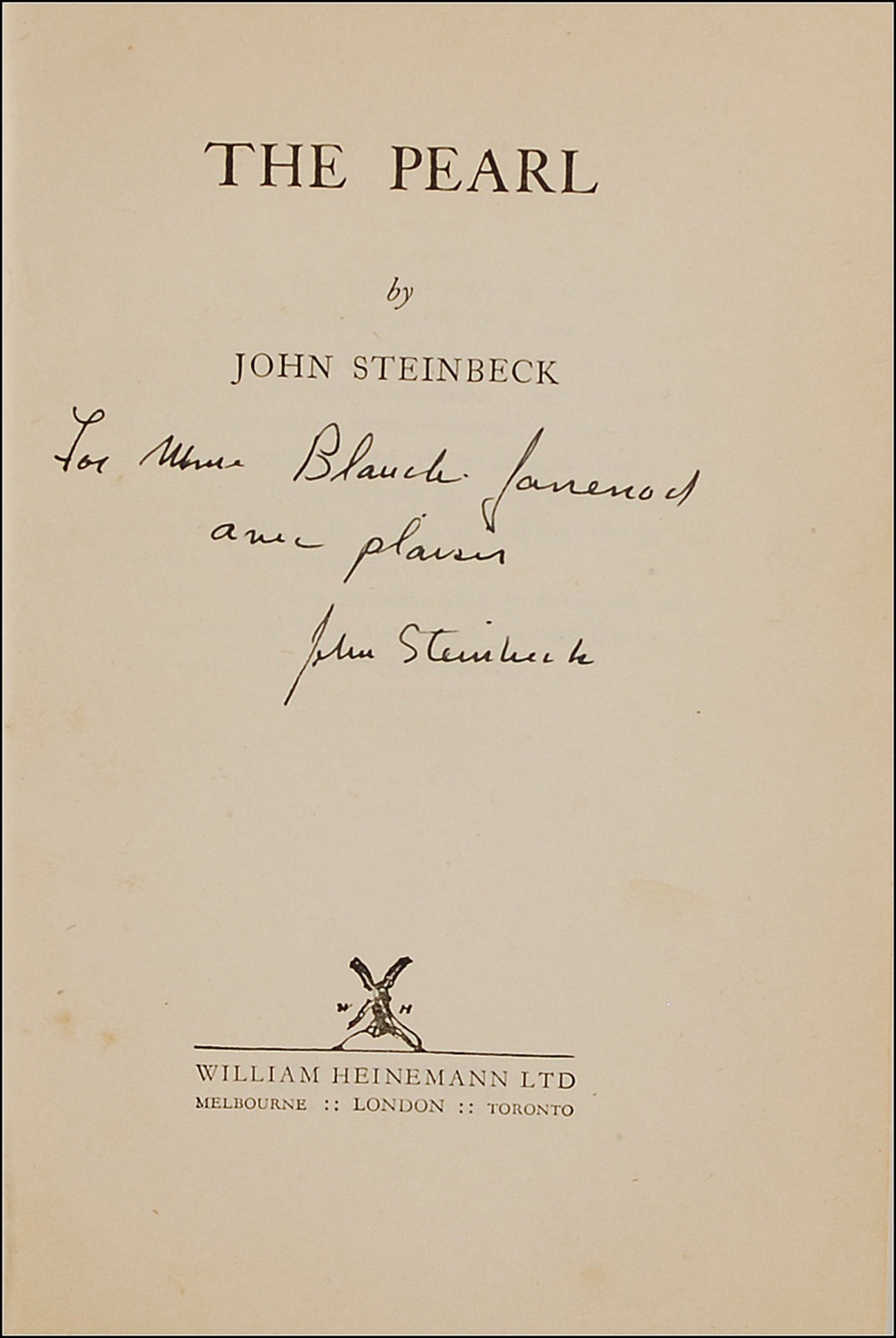 Lot #668 John Steinbeck