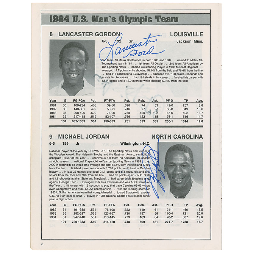 Lot #1528 Michael Jordan and the 1984 US Olympic