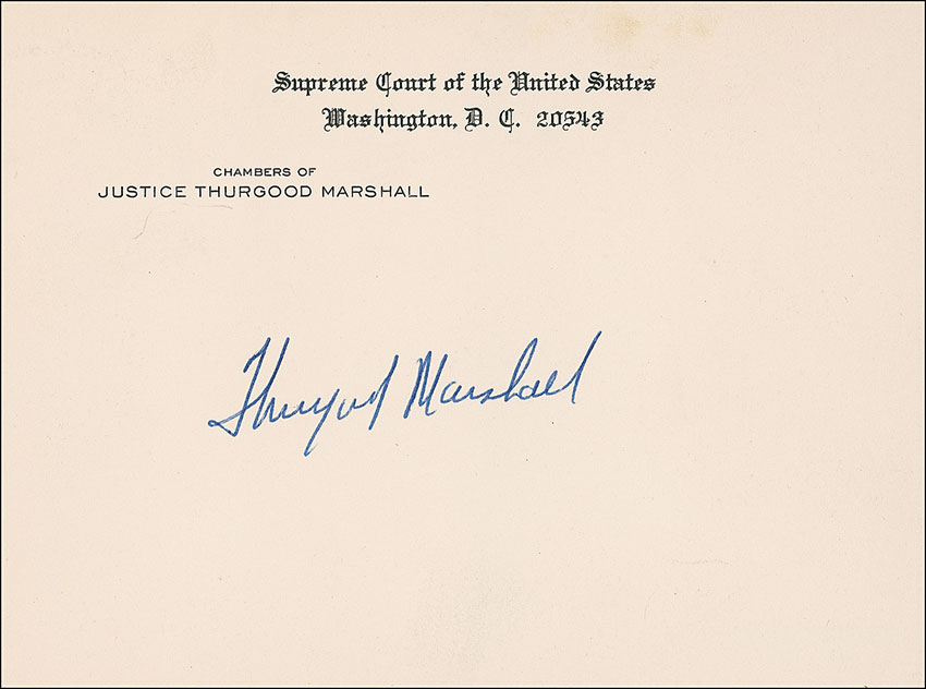 Lot #380 Supreme Court: Thurgood Marshall