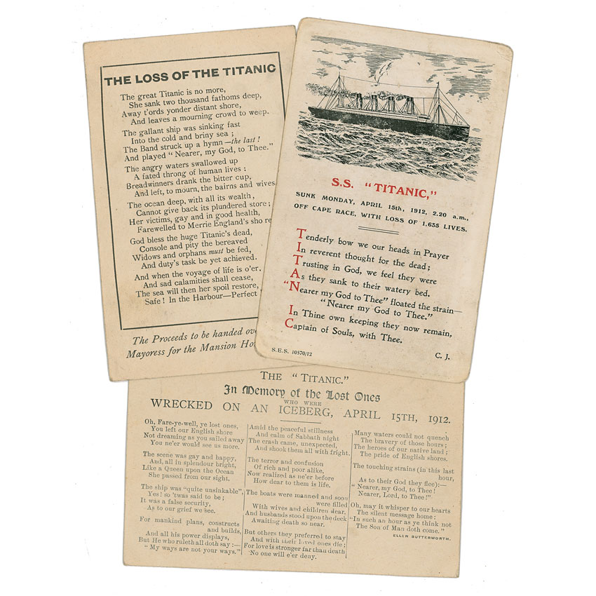 Lot #1743 Titanic Poem Cards