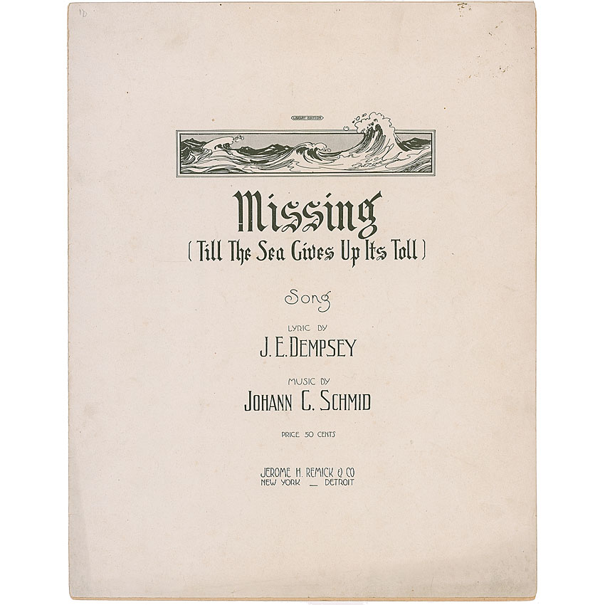 Lot #1760 Missing (Till the Sea Gives Up Its Toll)