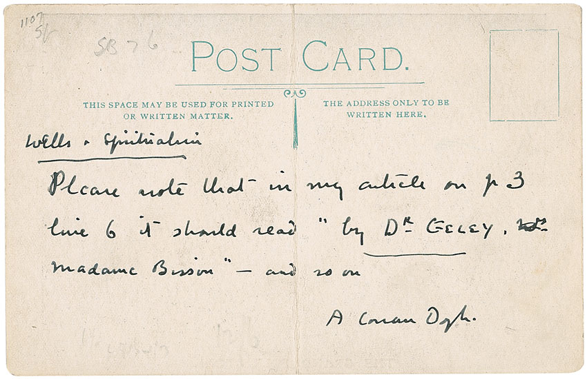 Lot #601 Arthur Conan Doyle