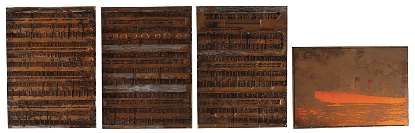 Lot #1804 Original Printing Press Plates for Song