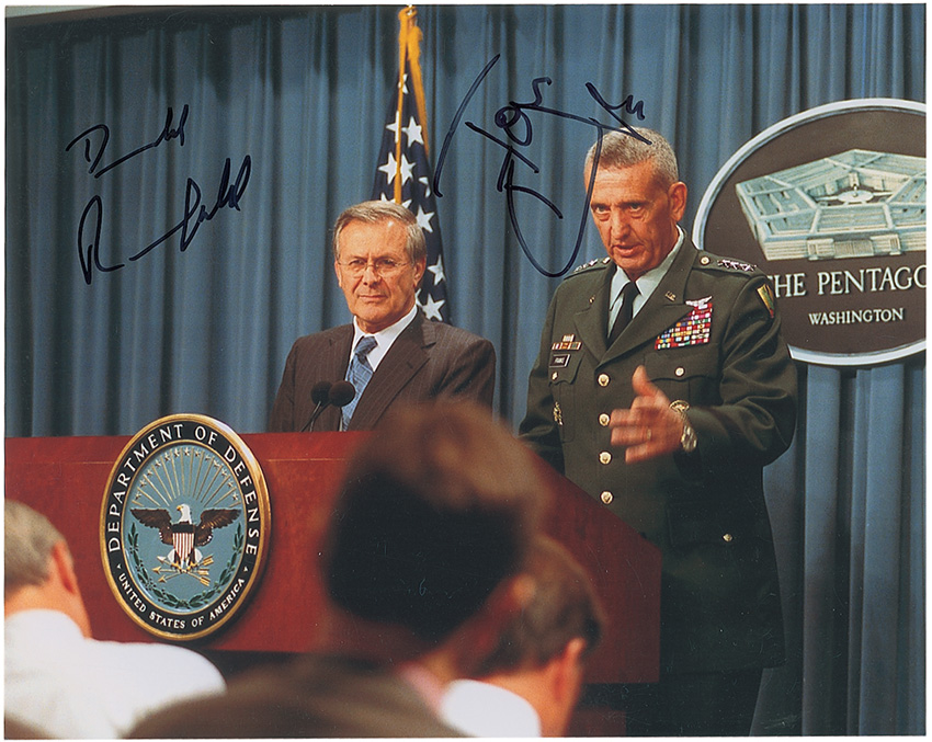 Lot #288 Donald Rumsfeld and Tommy Franks