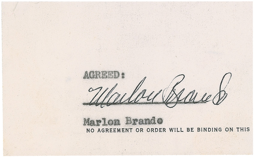 Lot #982 Marlon Brando