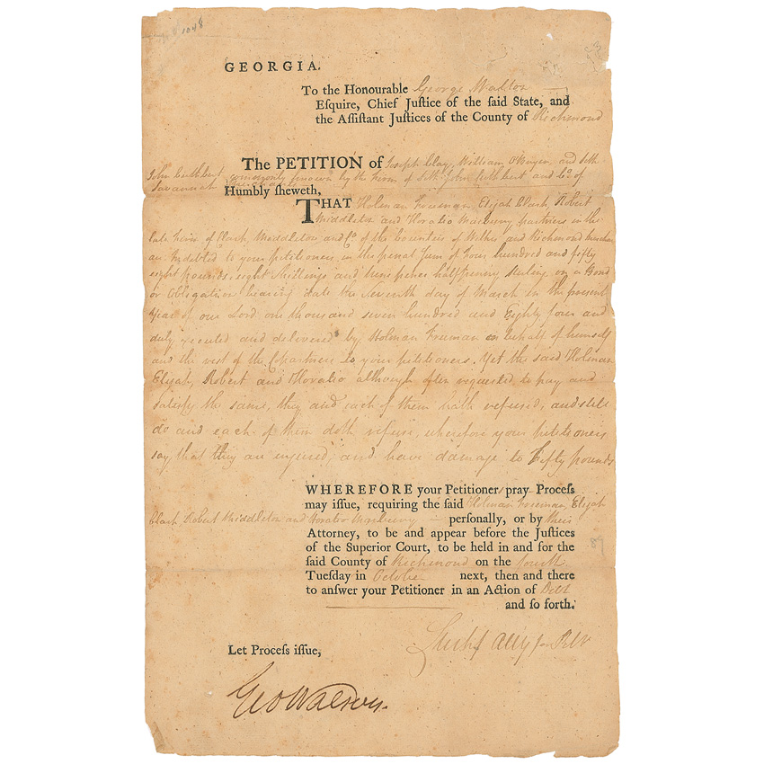 Lot #179 Declaration of Independence: George