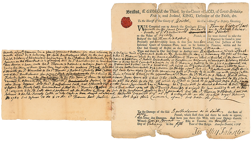 Lot #233 Declaration of Independence: Robert Treat