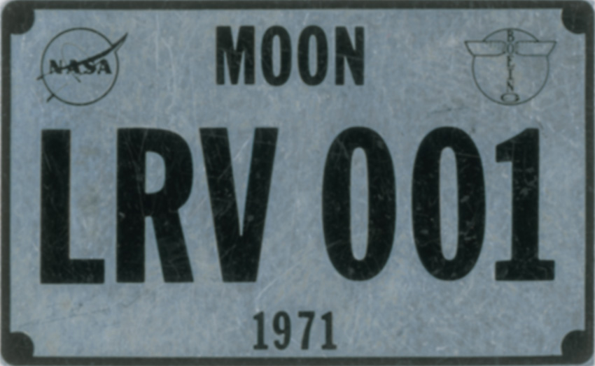 Lot #523 Apollo 15 License Plate