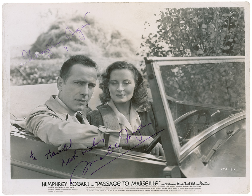 Lot #1073 Humphrey Bogart and Michele Morgan