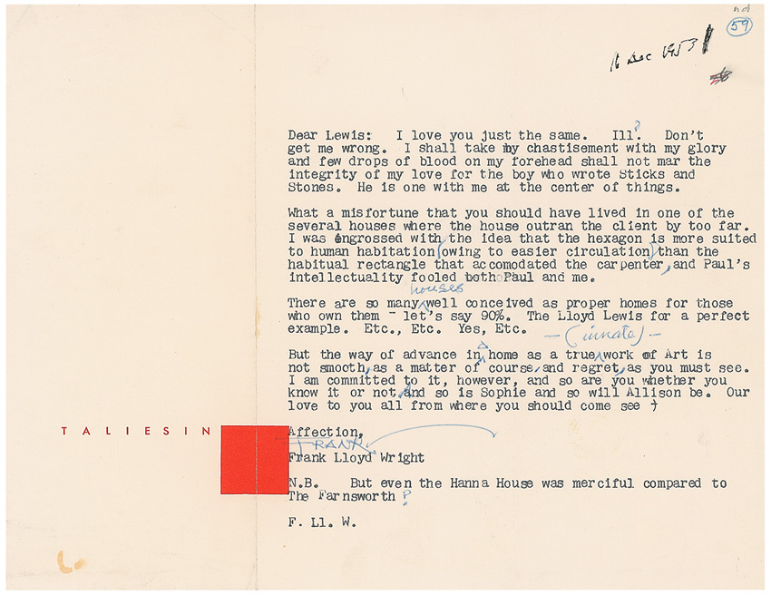 Lot #295 Frank Lloyd Wright