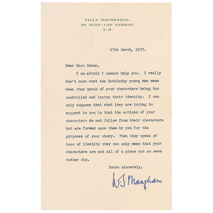 Lot #622 W. Somerset Maugham