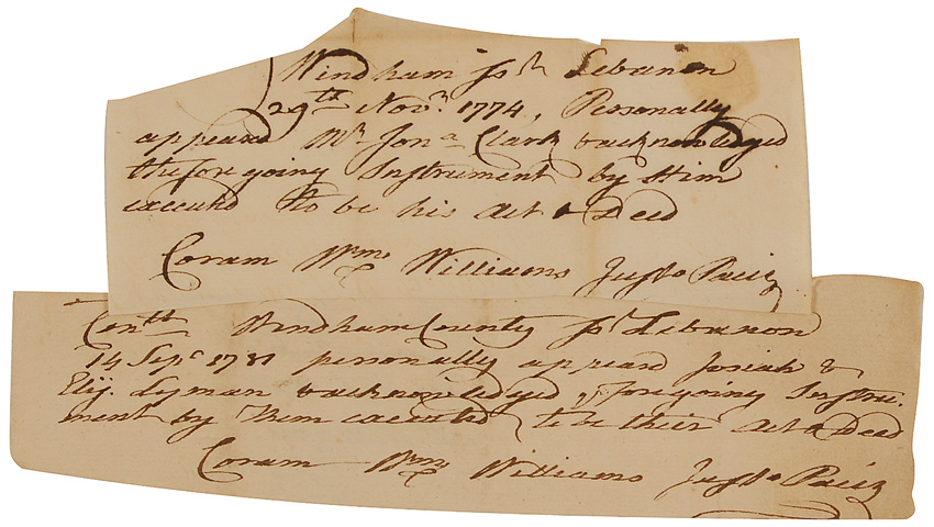 Lot #188 Declaration of Independence: William