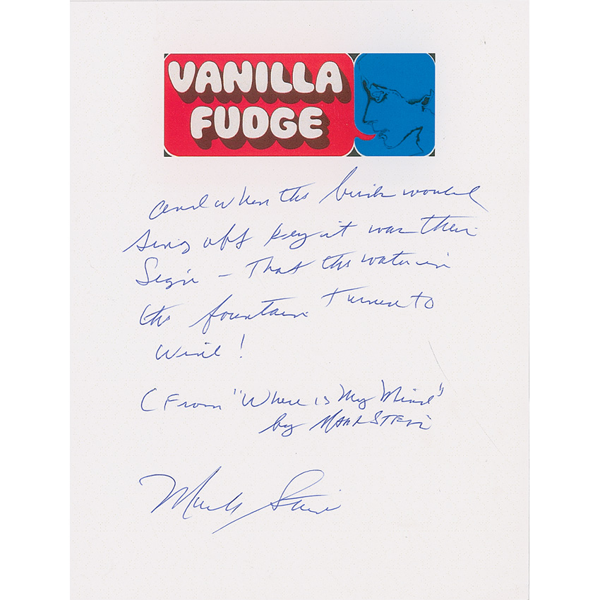 Lot #1019 Vanilla Fudge: Mark Stein