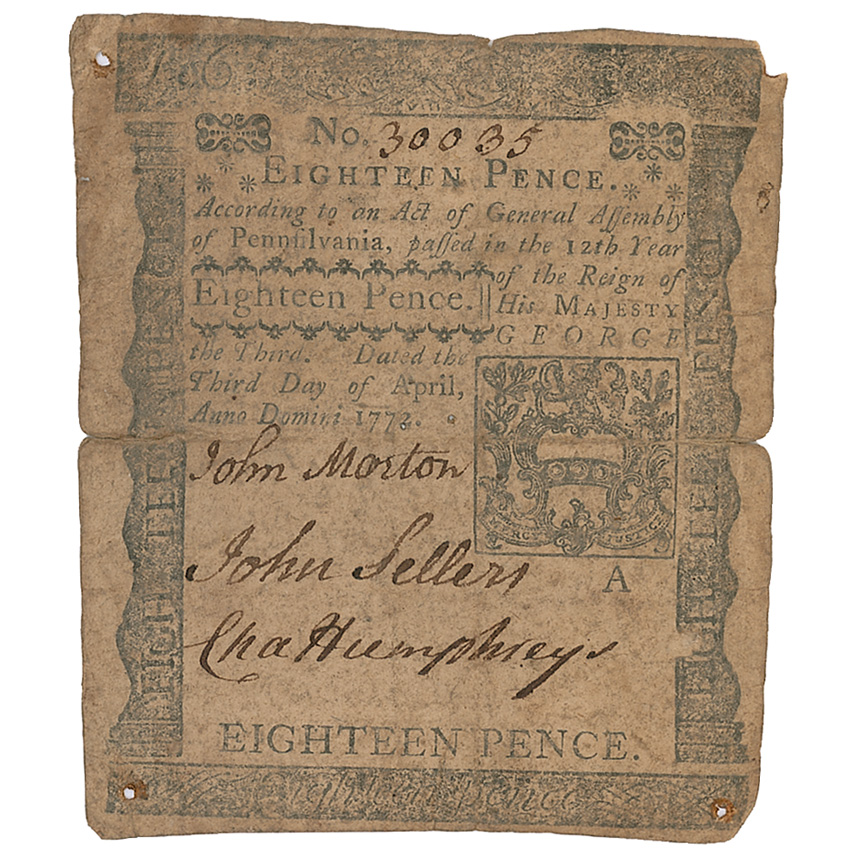Lot #182 Declaration of Independence: John Morton