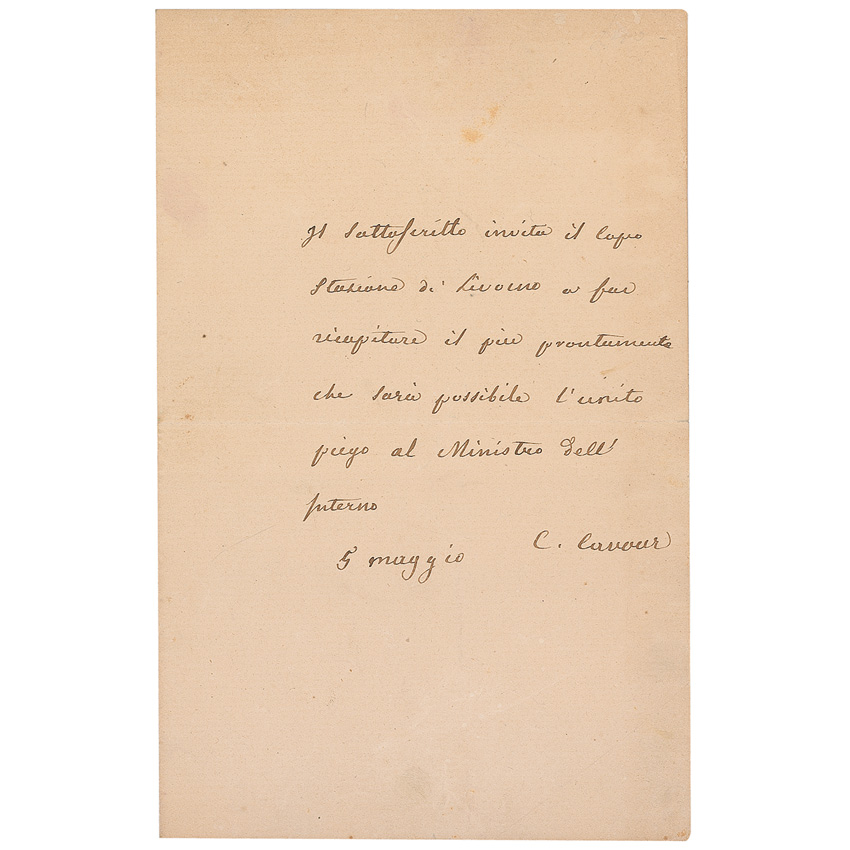 Lot #153 Camillo Benso Count of Cavour