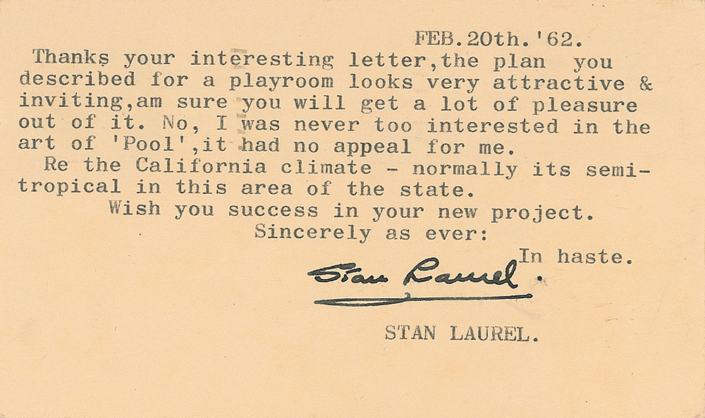 Lot #241 Stan Laurel