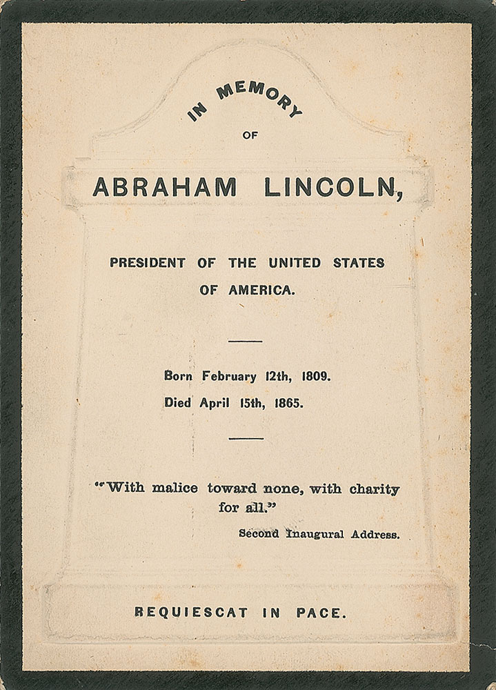 Lot #44 Lincoln Memorial Card