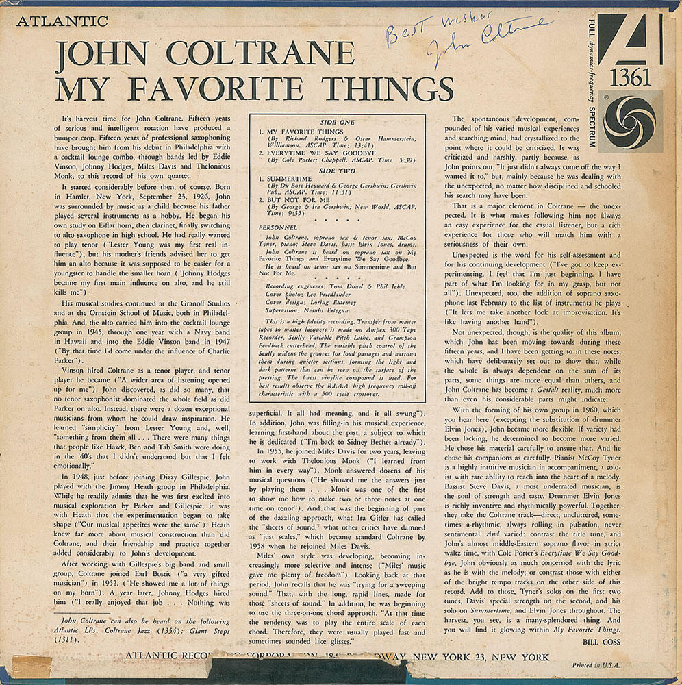 Lot #431 John Coltrane