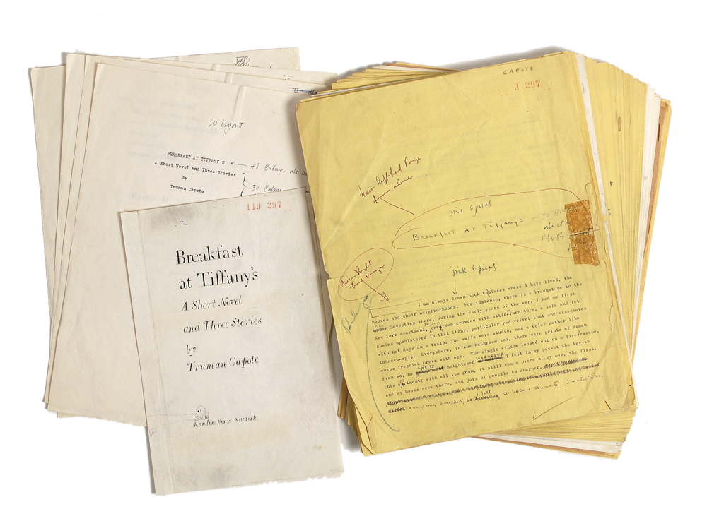 Lot #283 Breakfast at Tiffany's Hand-Corrected Manuscript by Truman Capote - Image 1