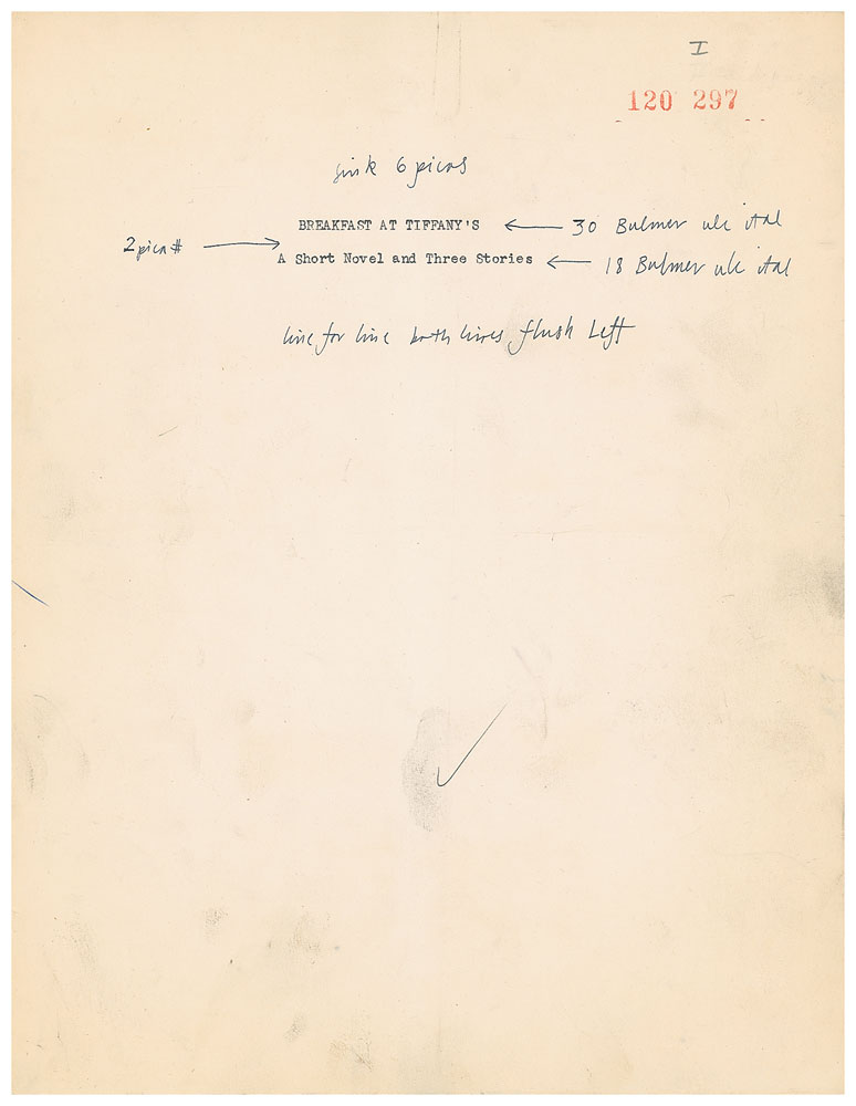 Lot #283 Breakfast at Tiffany's Hand-Corrected Manuscript by Truman Capote - Image 7