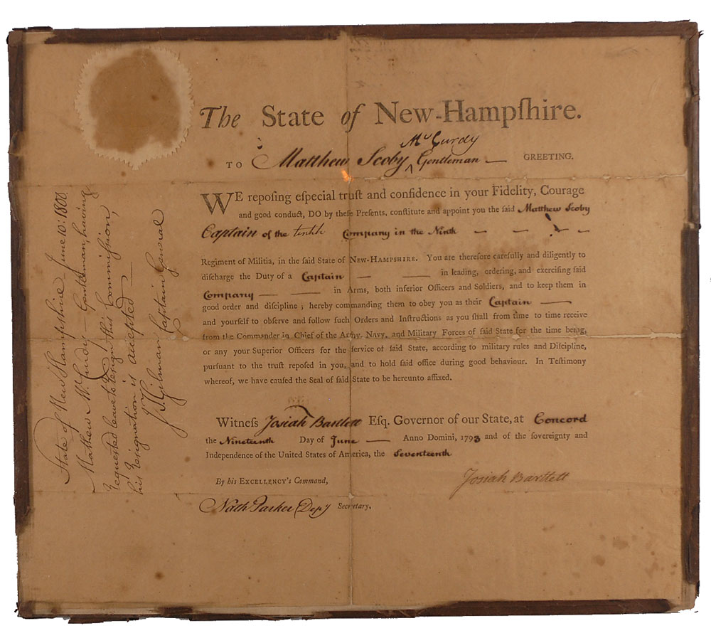 Lot #247 Declaration of Independence: Josiah