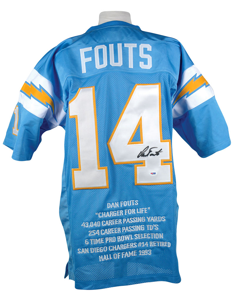 Dan Fouts Signed San Diego Chargers Jersey (PSA COA) 6×Pro Bowl