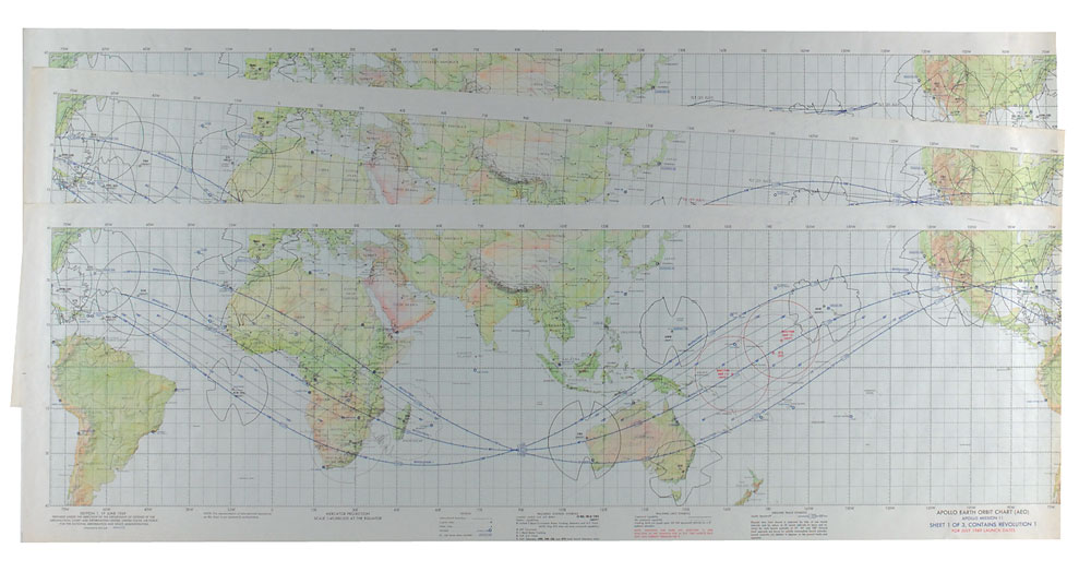 Lot #443 Apollo 11 Earth Orbit Charts