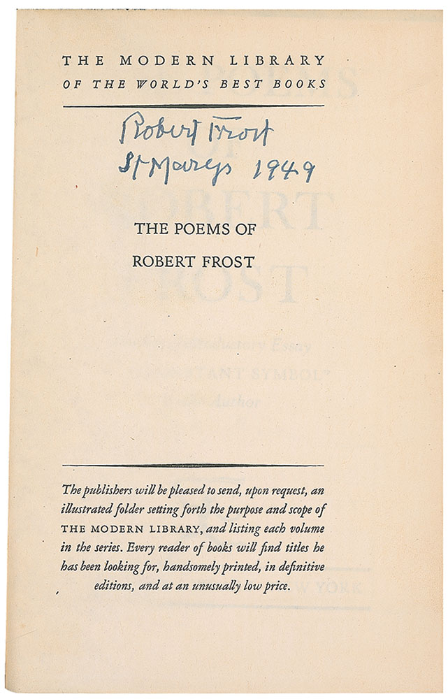 Lot #626 Robert Frost