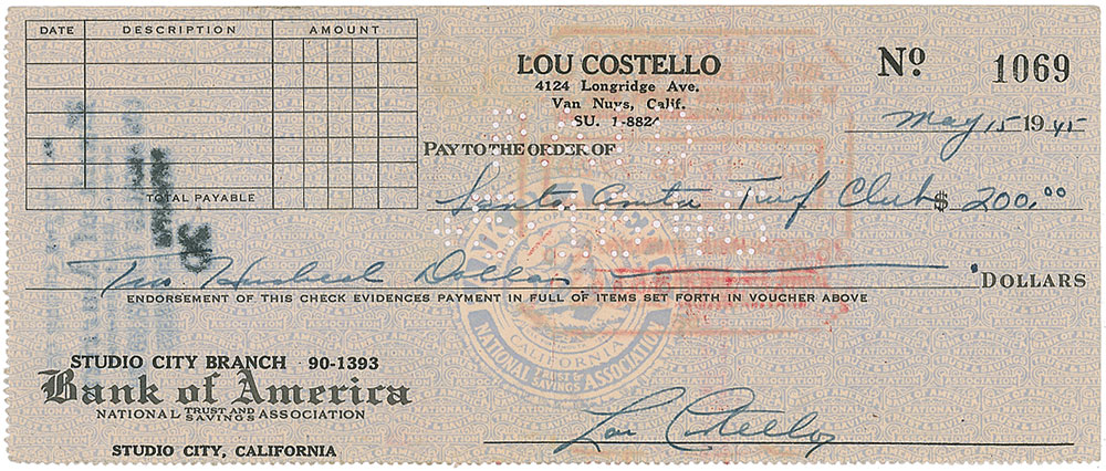 Lot #1230 Lou Costello