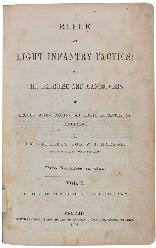 Lot #13 Confederate Infantry Tactics: W. J. Hardee