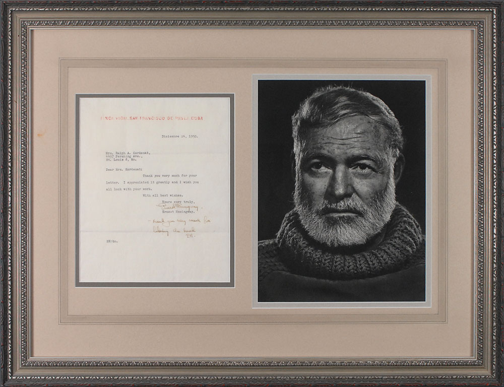 Lot #633 Ernest Hemingway
