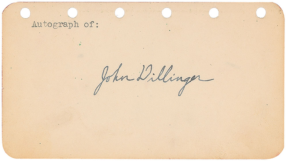 Lot #2107 John Dillinger