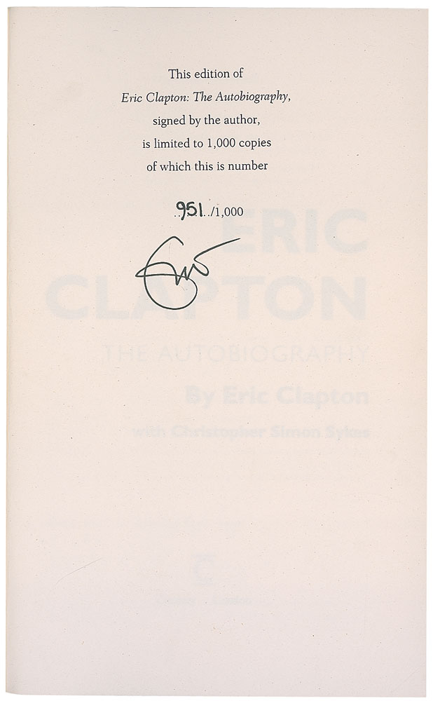 Lot #843 Eric Clapton