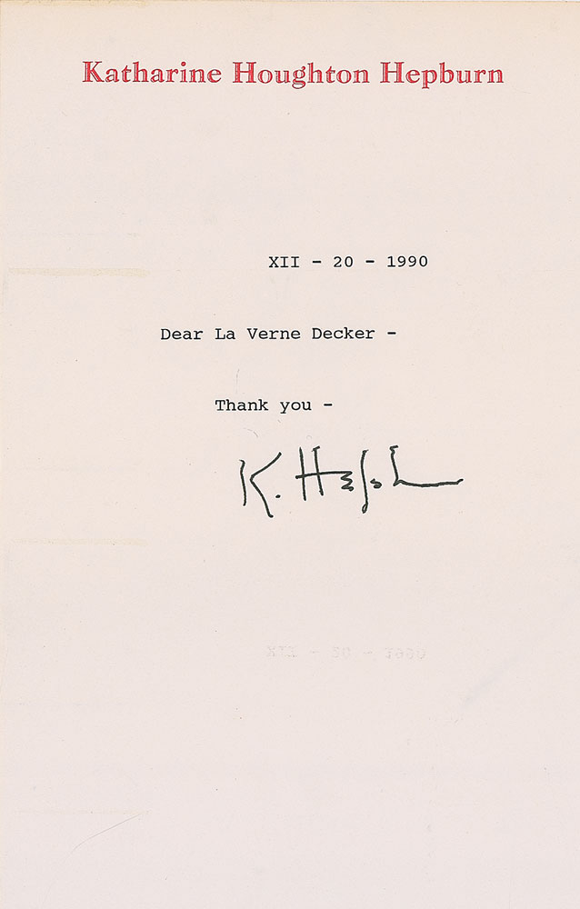 Lot #1954 Katharine Hepburn