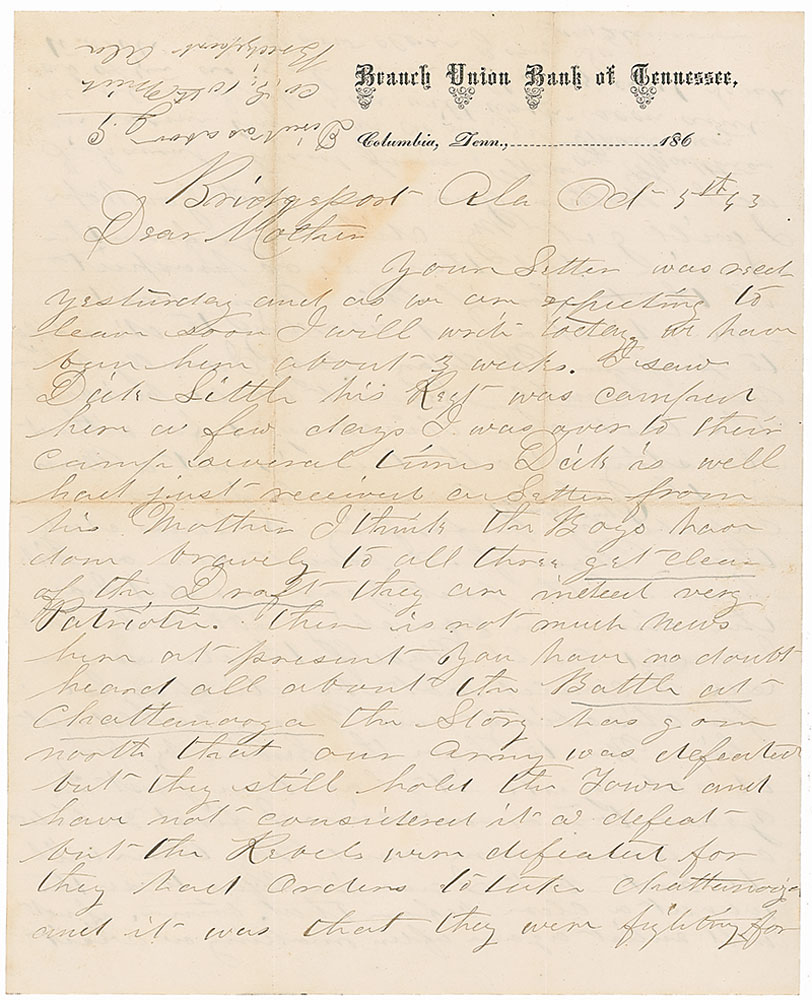 Lot #394 Union Soldier’s Letter