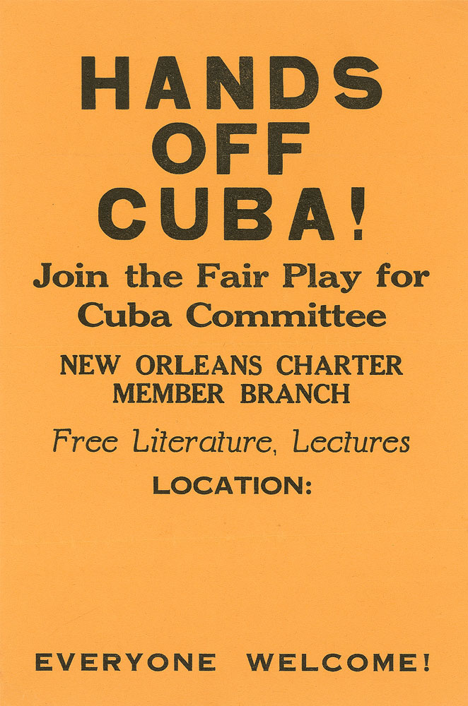 Lot #171 Hands Off Cuba! 1963 Handbill Designed by