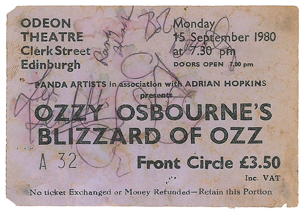 Lot #783 Ozzy Osbourne and Randy Rhoads