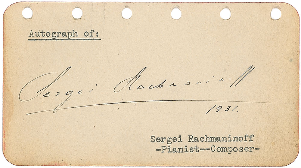 Lot #451 Sergei Rachmaninoff