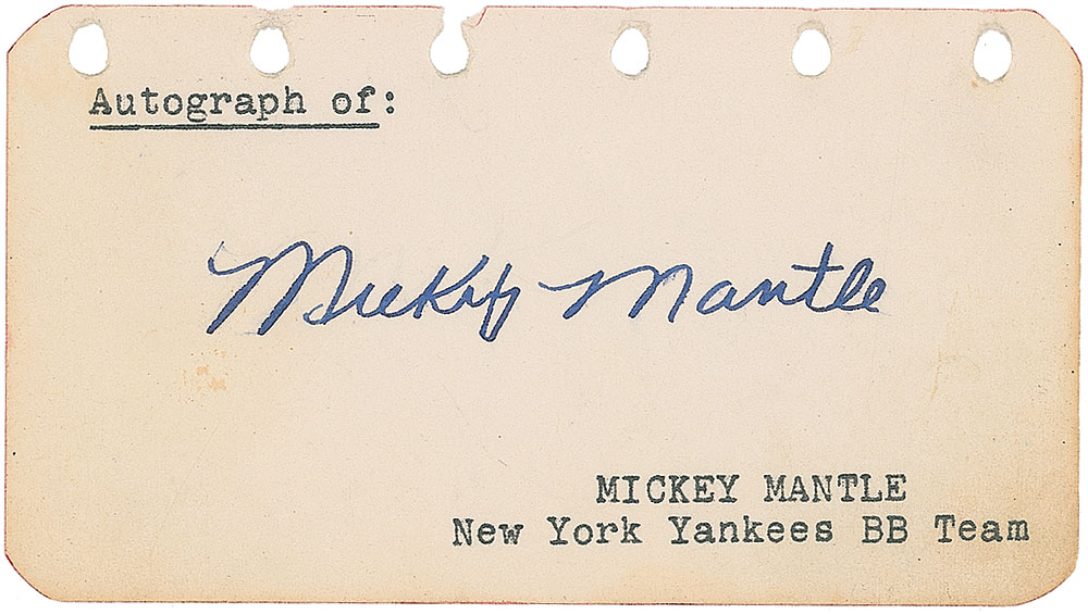 Lot #446 Mickey Mantle