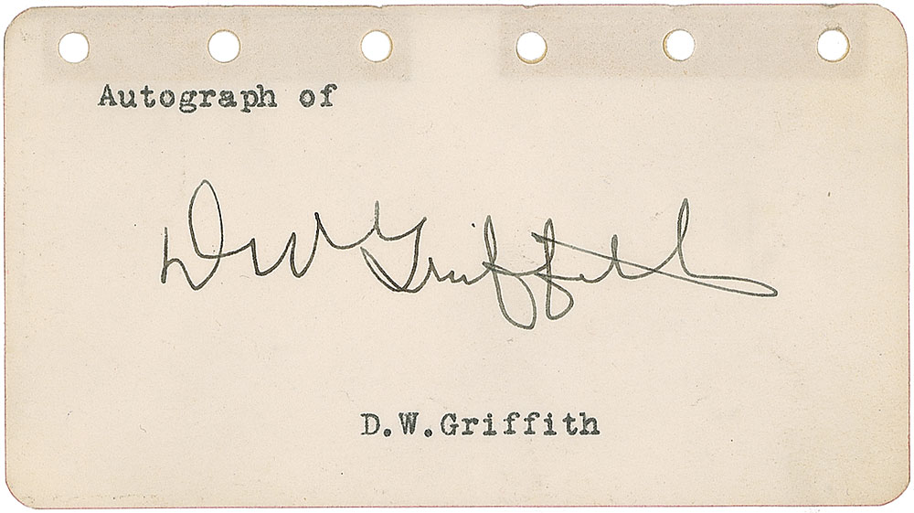 Lot #535 D. W. Griffith