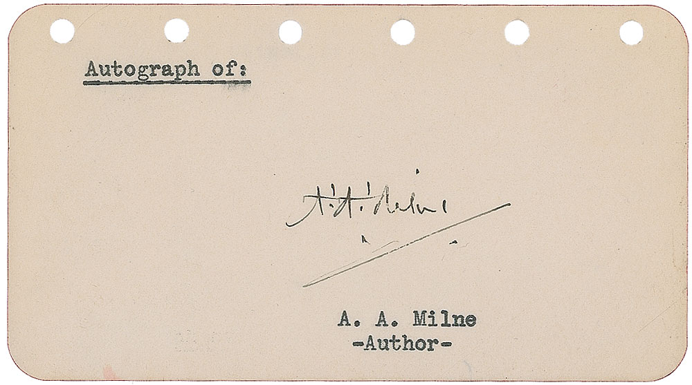 Lot #449 A. A. Milne