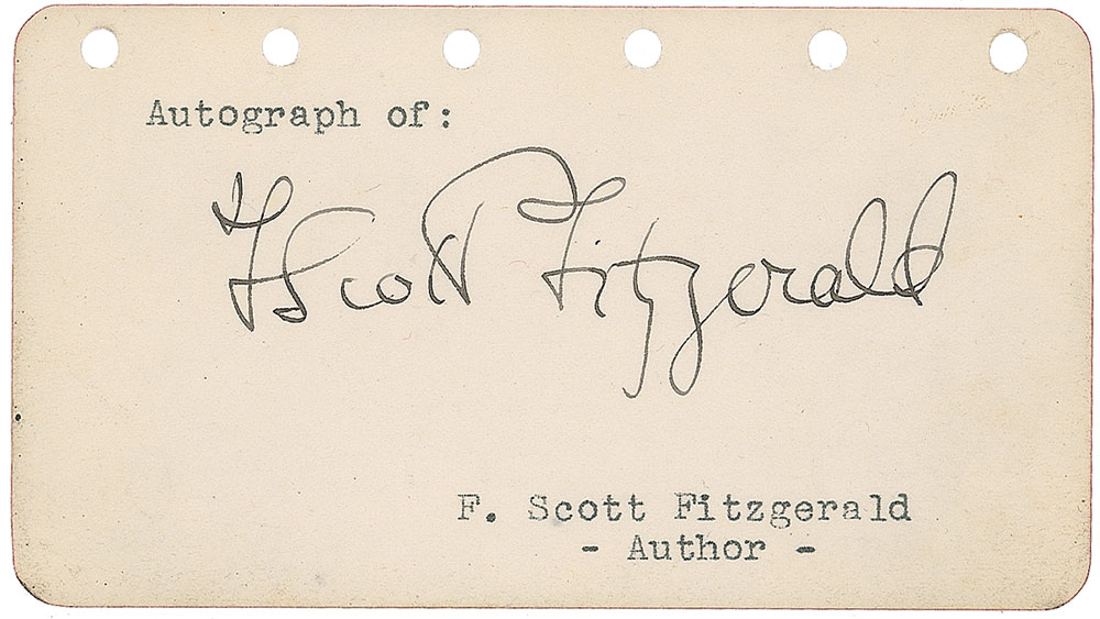 Lot #437 F. Scott Fitzgerald