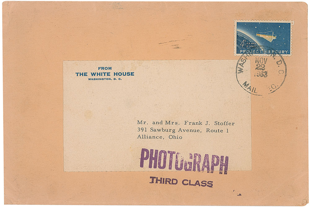 Lot #148 White House Envelope Postmarked Nov 22nd