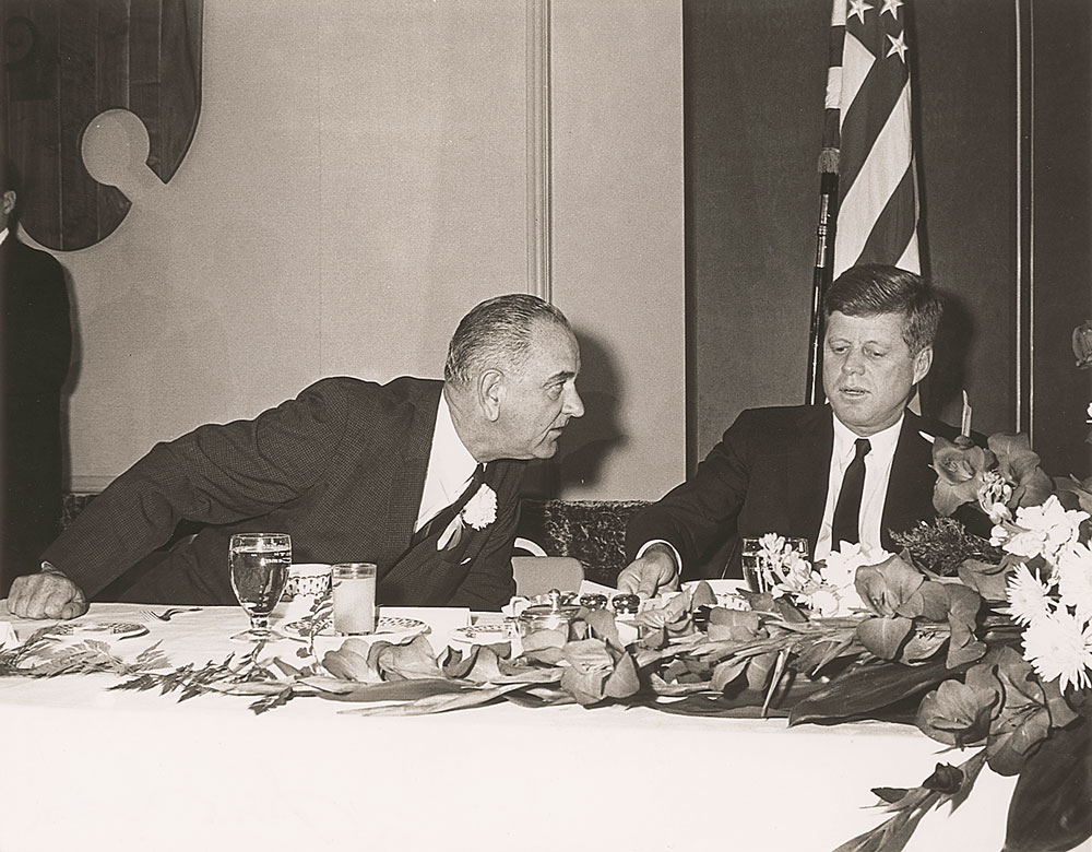 Lot #136 John F. Kennedy and LBJ Photograph Dining