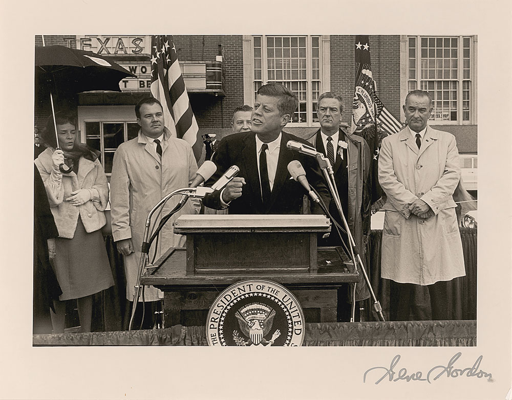 Lot #134 John F. Kennedy Photograph Speaking at