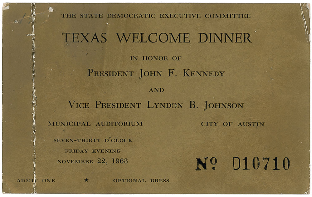 Lot #114 Texas Welcome Dinner Ticket