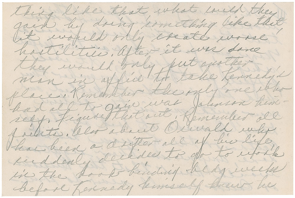 Lot #260 Jack Ruby Handwritten Letter from Jail Identifying LBJ as the Kennedy Assassination Mastermind  - Image 9