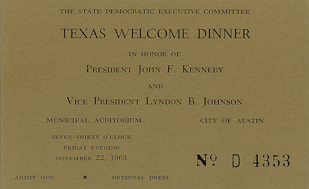 Lot #153 Texas Welcome Dinner Ticket