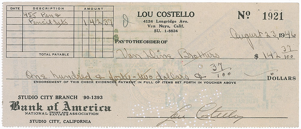 Lot #1043 Lou Costello